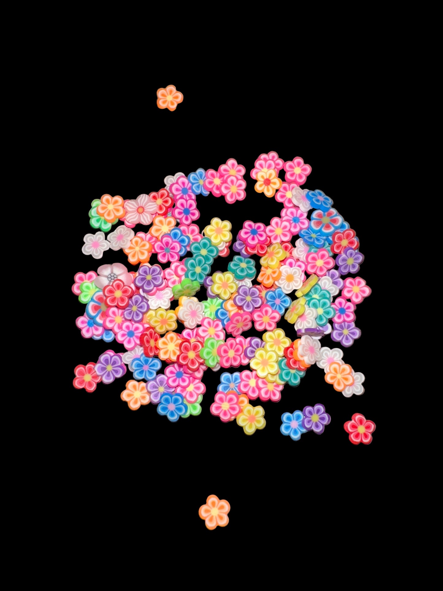 Multicolor Flowers Clay Pieces