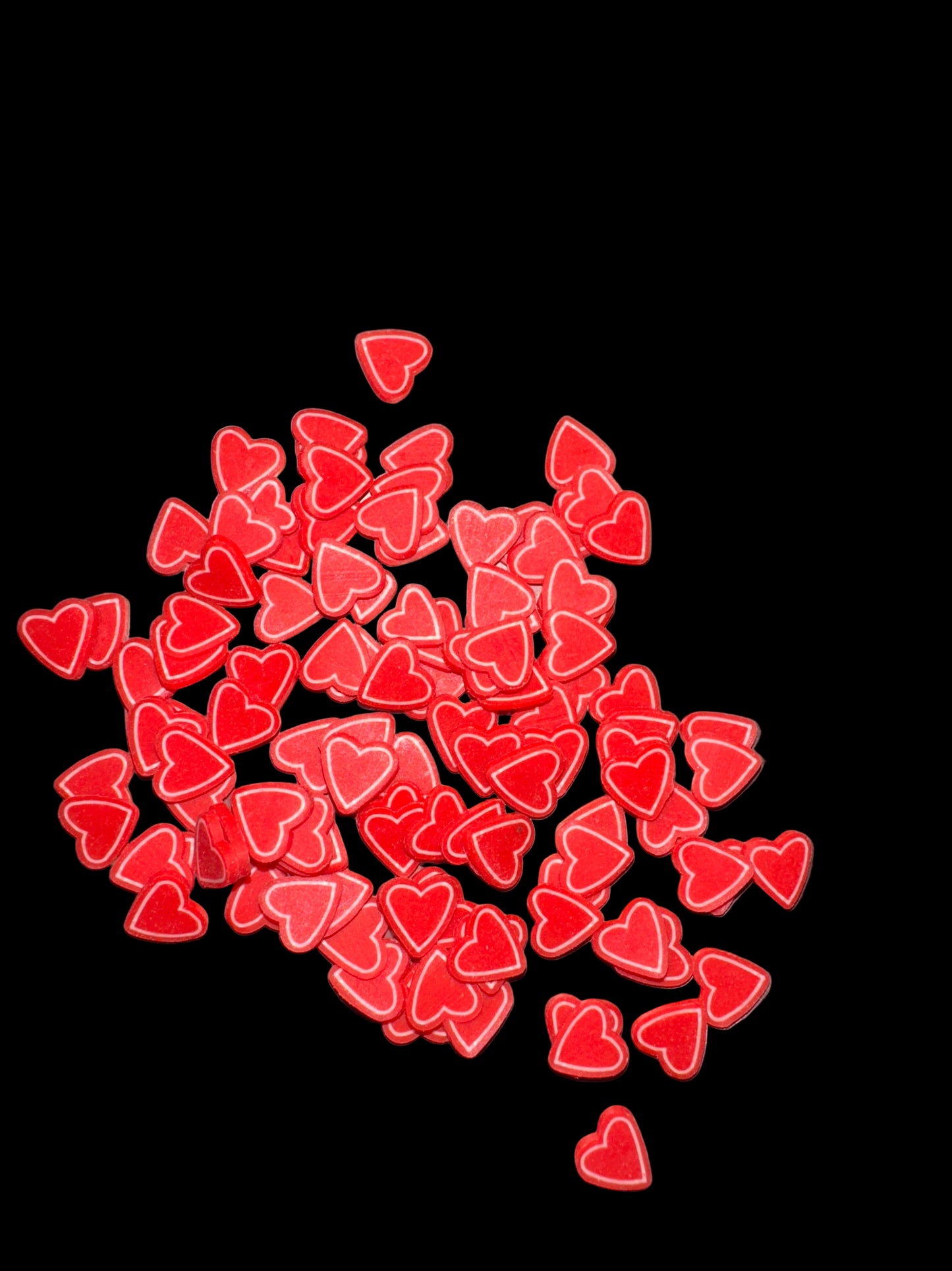 Red Hearts Clay Pieces