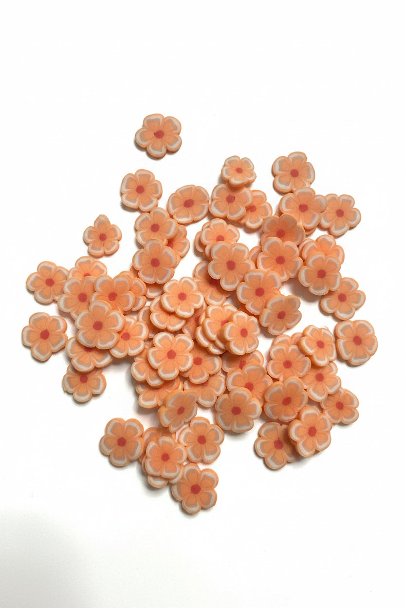 Orange Hibiscus Flower Clay– Shaped Glitter 8g | Luxy Customs