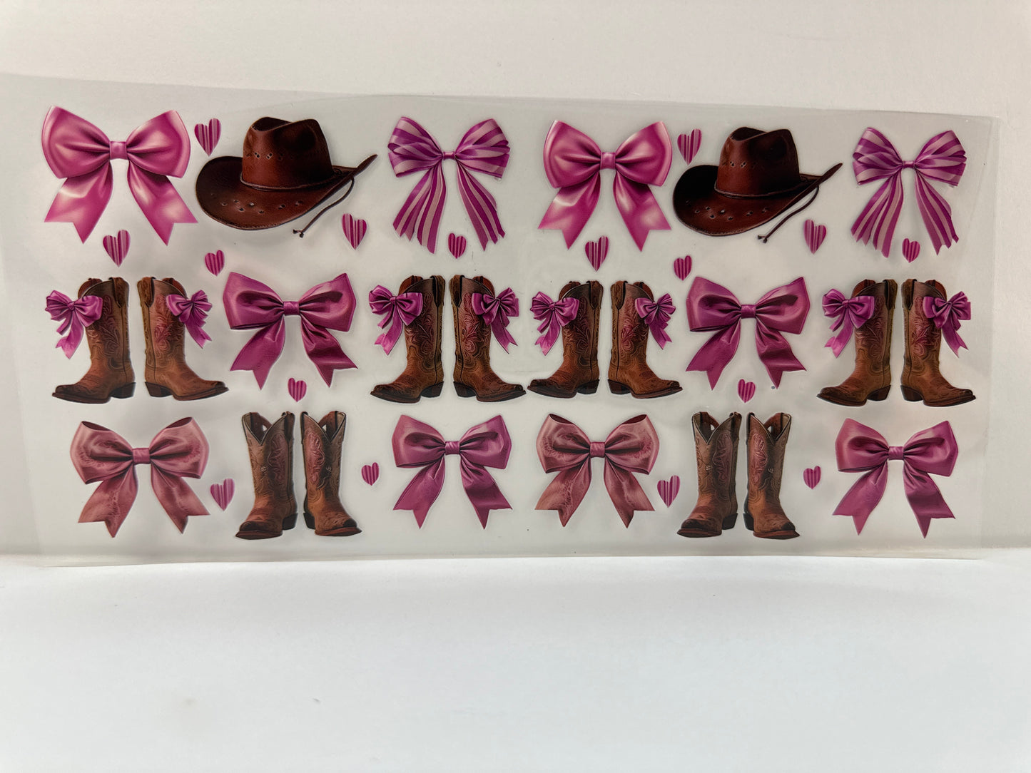 F928 western cowboy boots and hats with pink bows