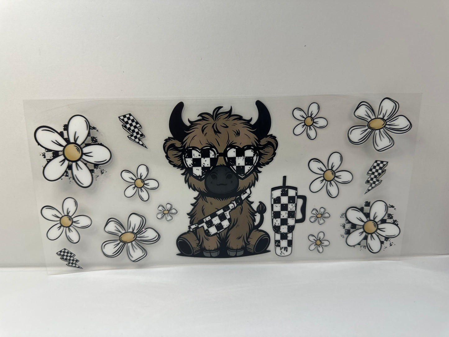 G503 plaid cow flowers