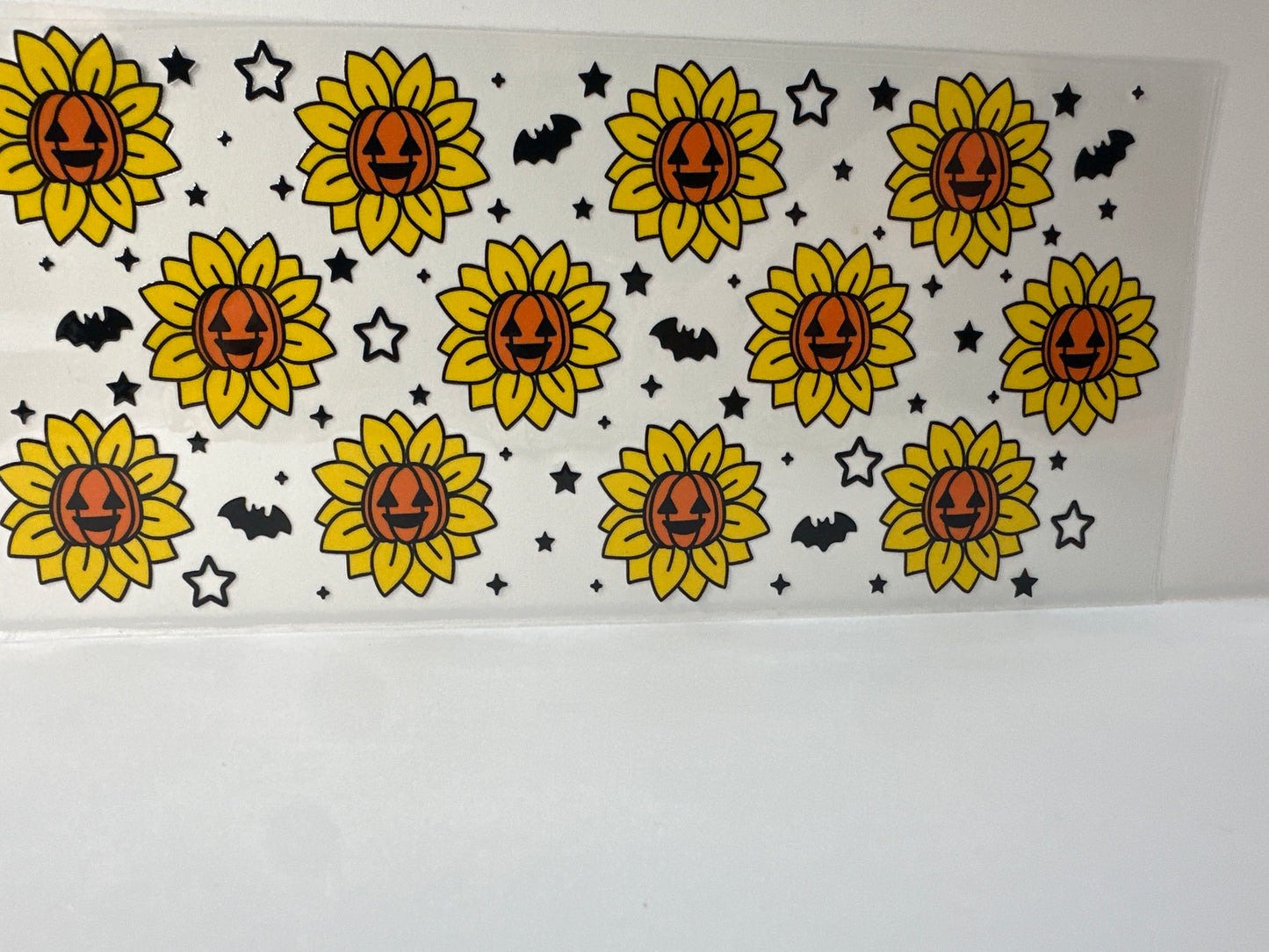 F297 Halloween pumpkin sunflowers