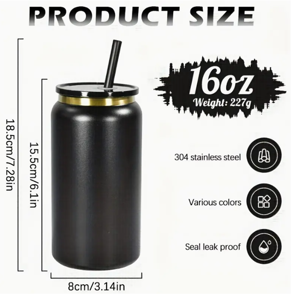 🌸 16oz Stainless Steel Pastel Cup (Non-Snow Globe)
