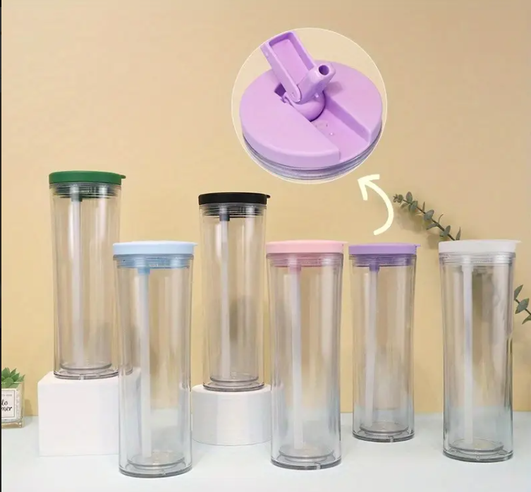 20oz Acrylic Flip Top Snow Globe Cups