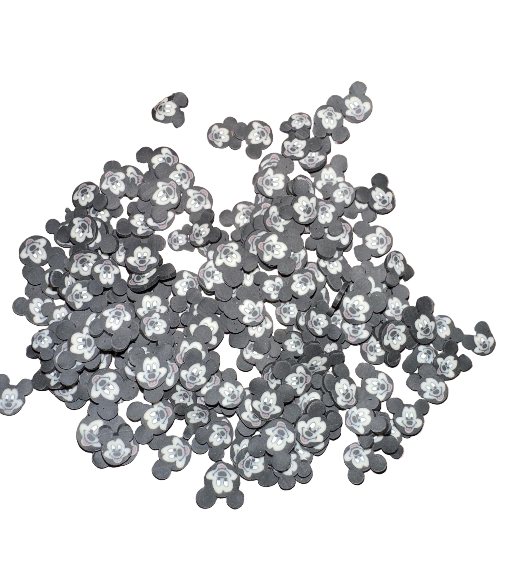 Mouse Clay Pieces Black/White – Shaped Glitter 8g | Luxy Customs