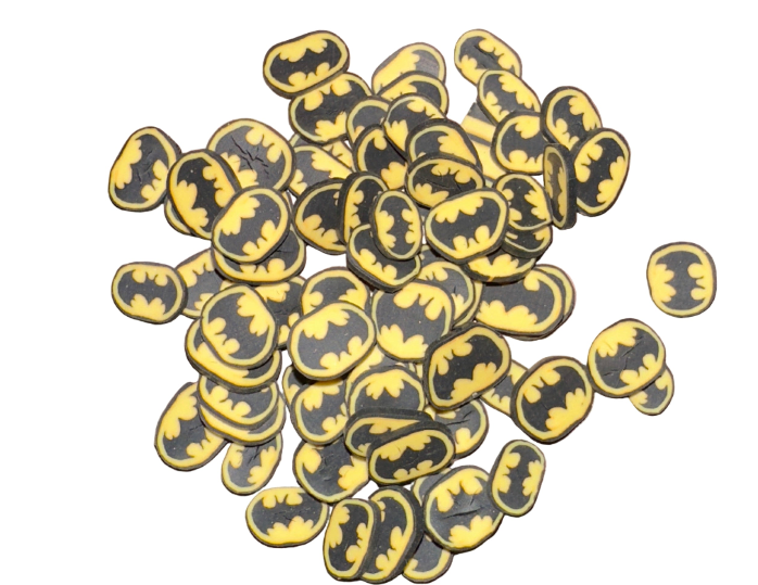 Super Hero Bat Clay Pieces – Shaped Glitter 8g | Luxy Customs