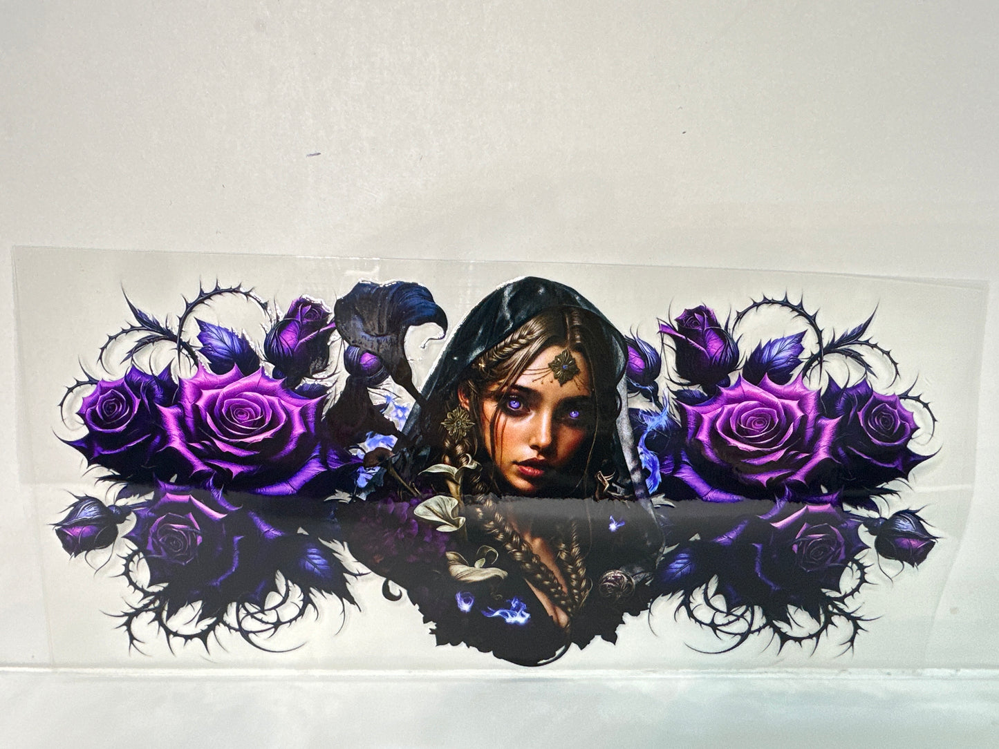H1215 Girl purple flowers
