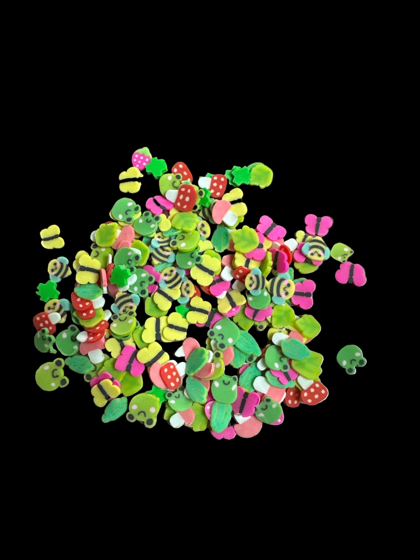 Cute Butterfly Frog Bee mix Clay Pieces