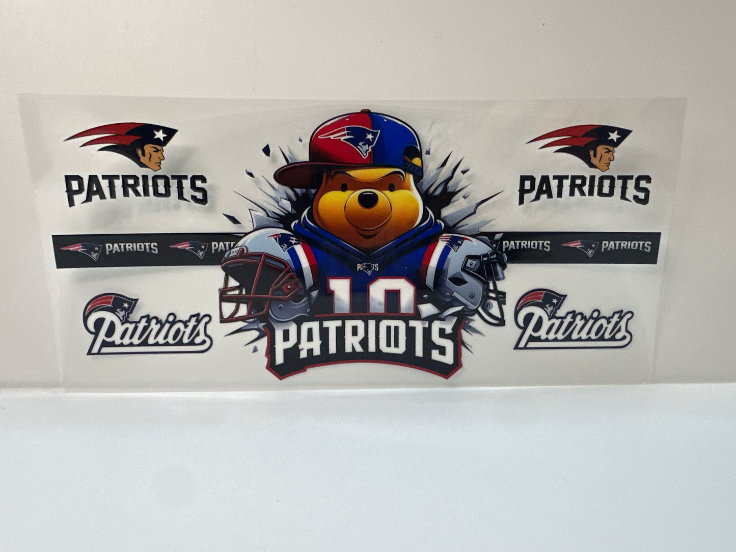 F487 NFL football Patriots Winnie the Pooh