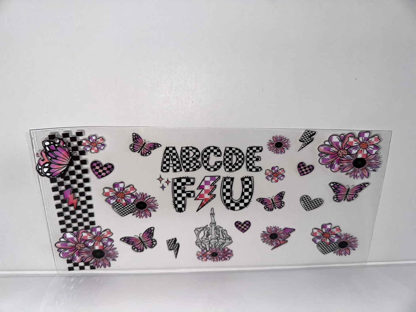 H35 ABCDE F U with Butterflies purple/pink sassy