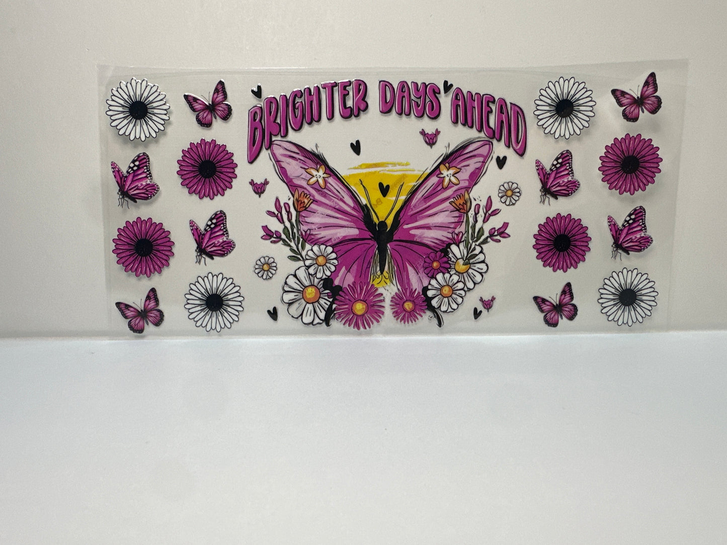F428 Brighter Days ahead butterflies with flowers