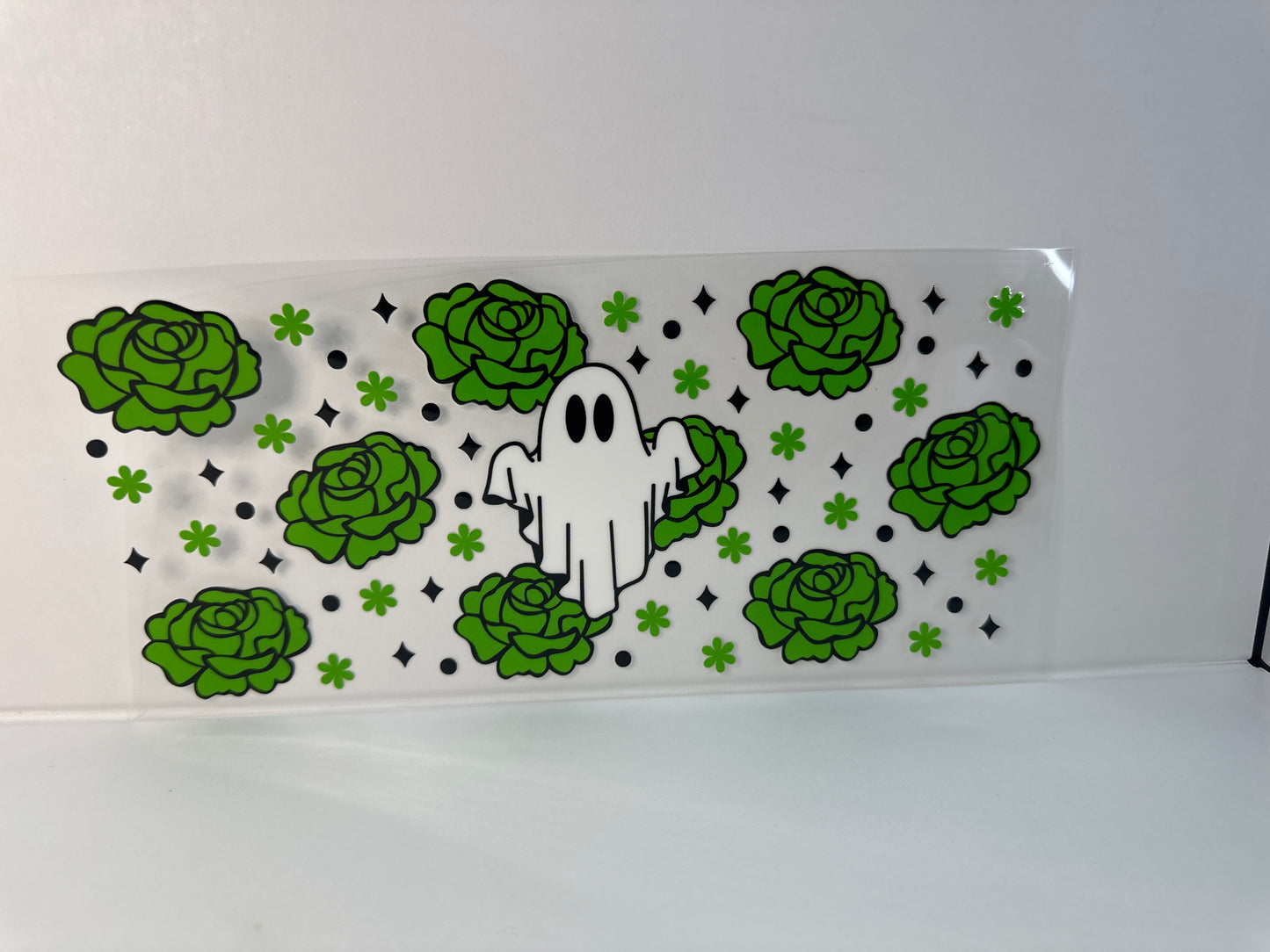 G126 ghost with green flowers Halloween