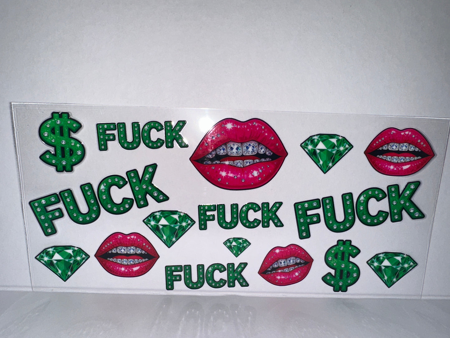 H2237 Fuck with lips and dollar sign green