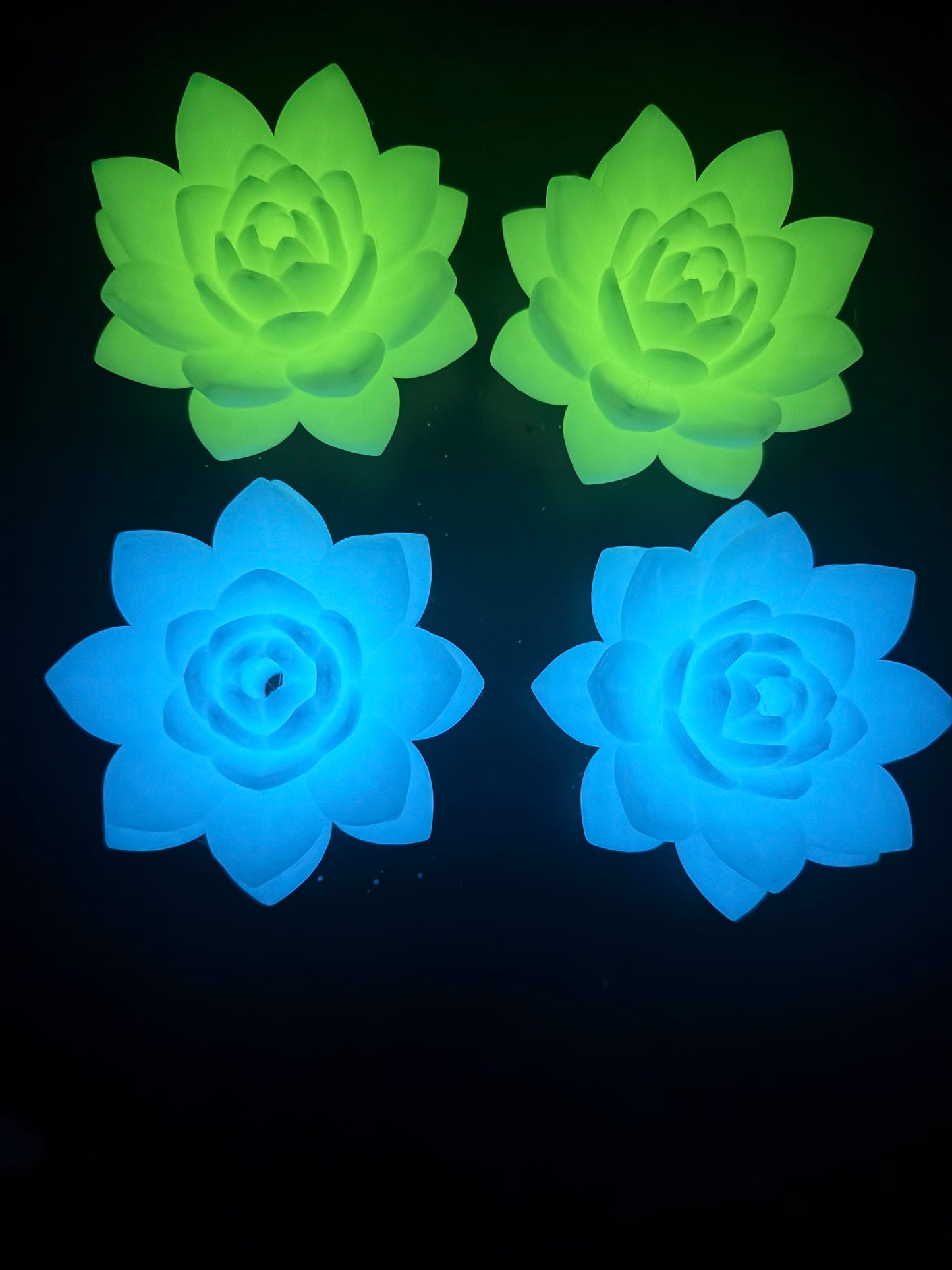 Glow in the Dark Lotus Flower Cup Topper – Blue or Green