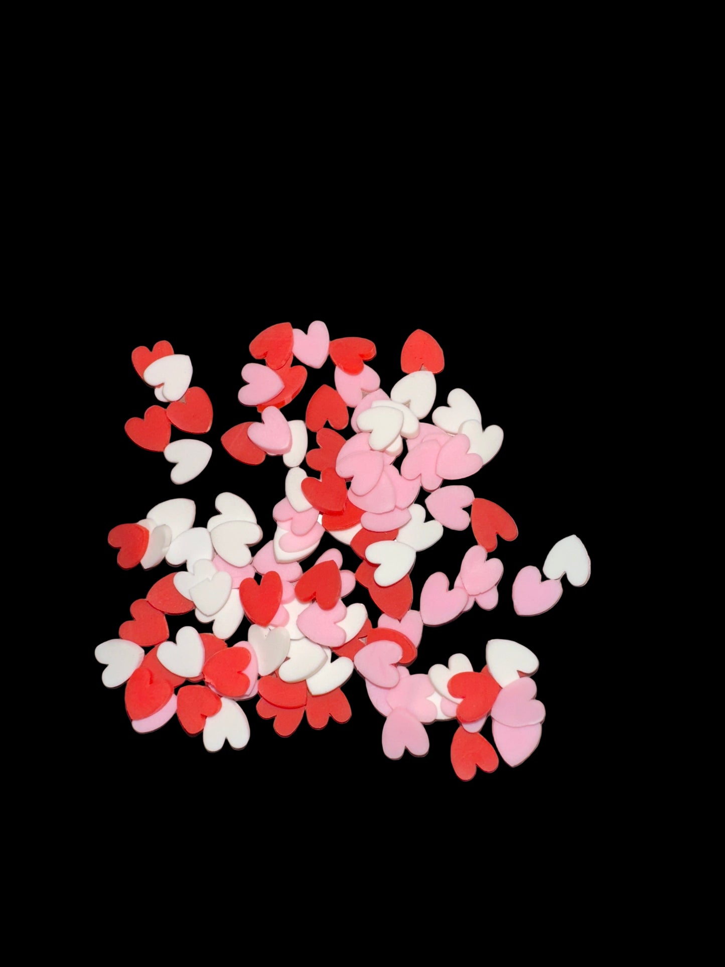 White Red Pink Heart Clay Pieces