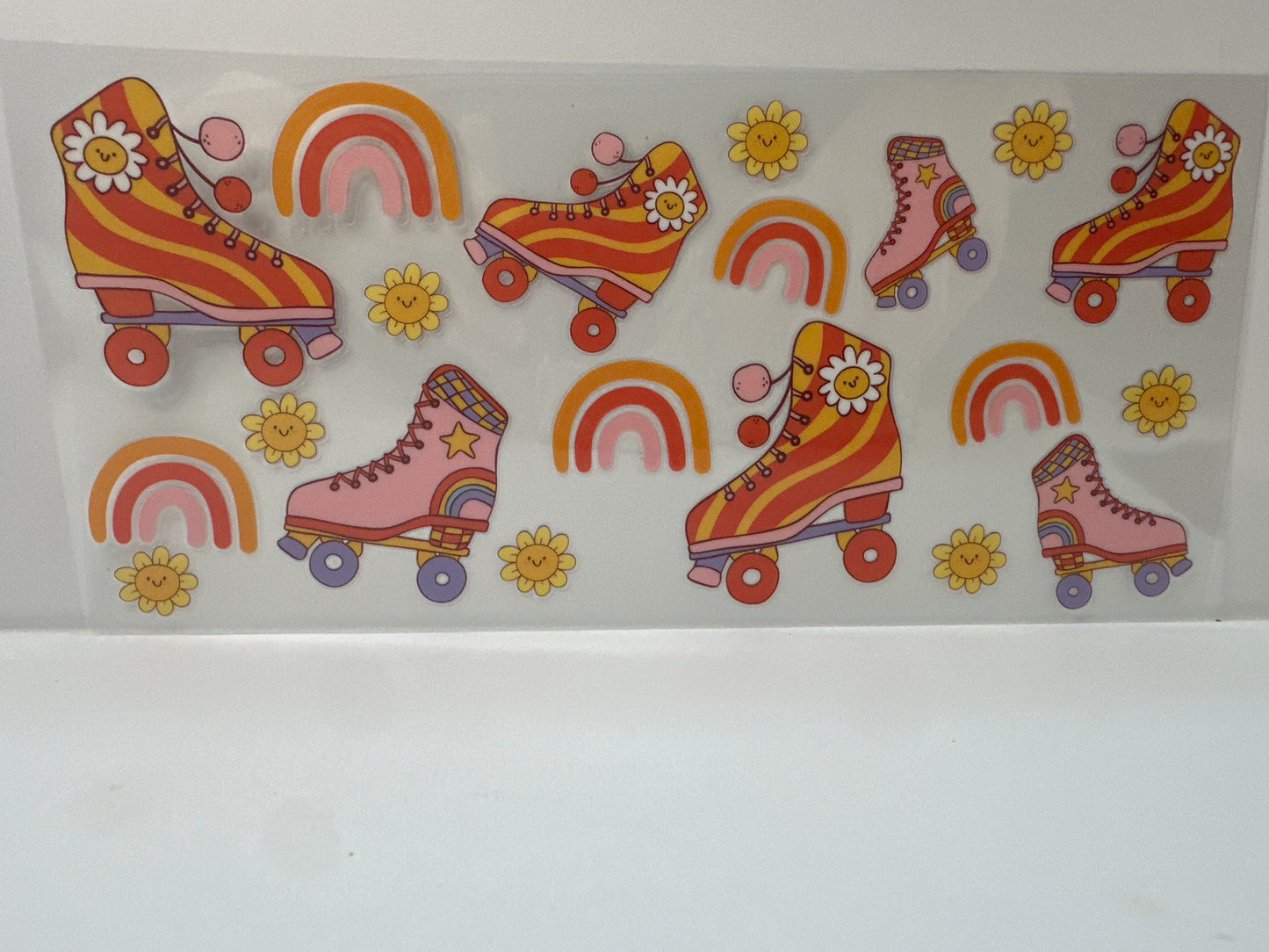 F857 rollerskates in rainbows