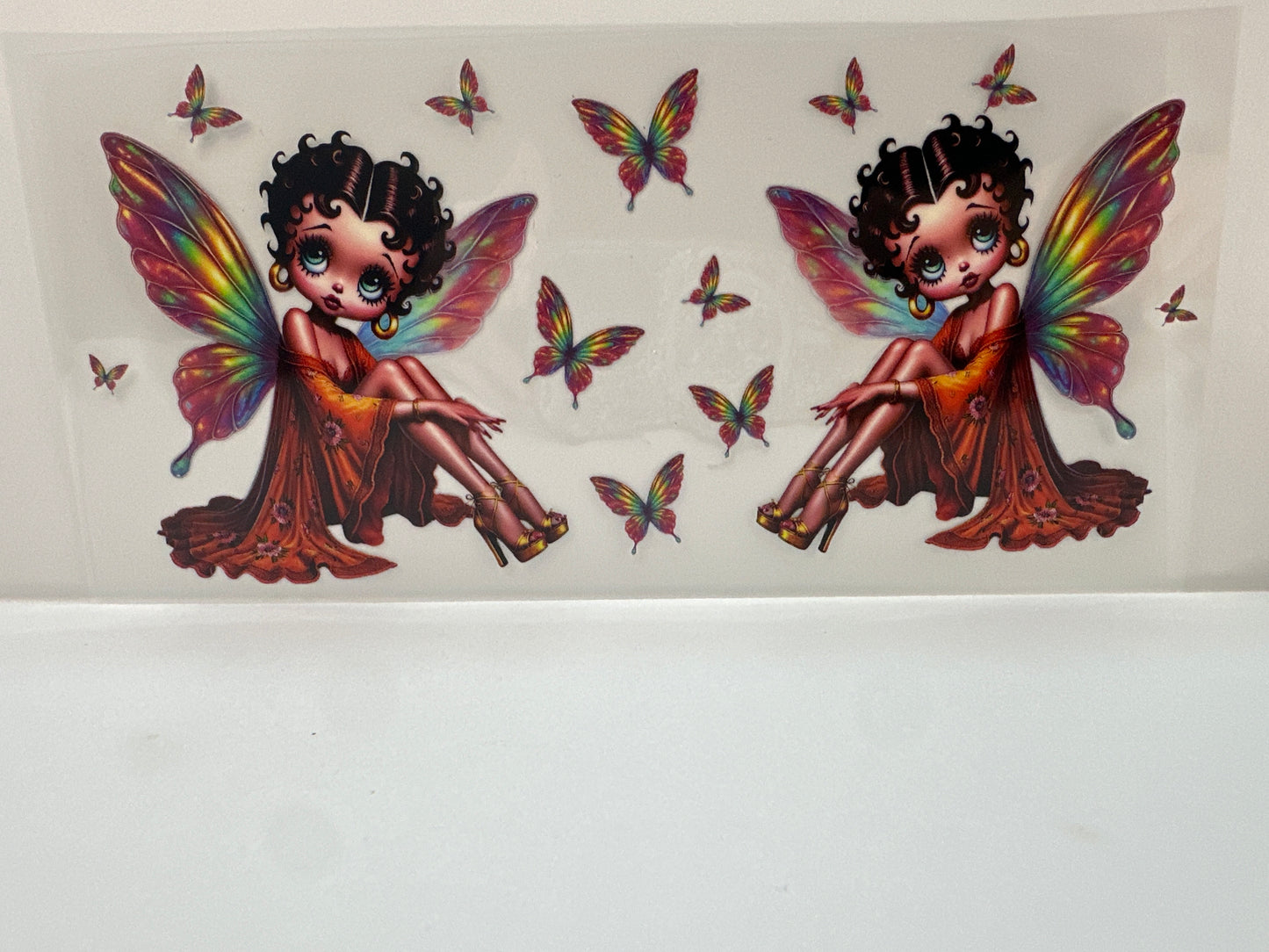 F932 Betty Boop fairy with butterflies