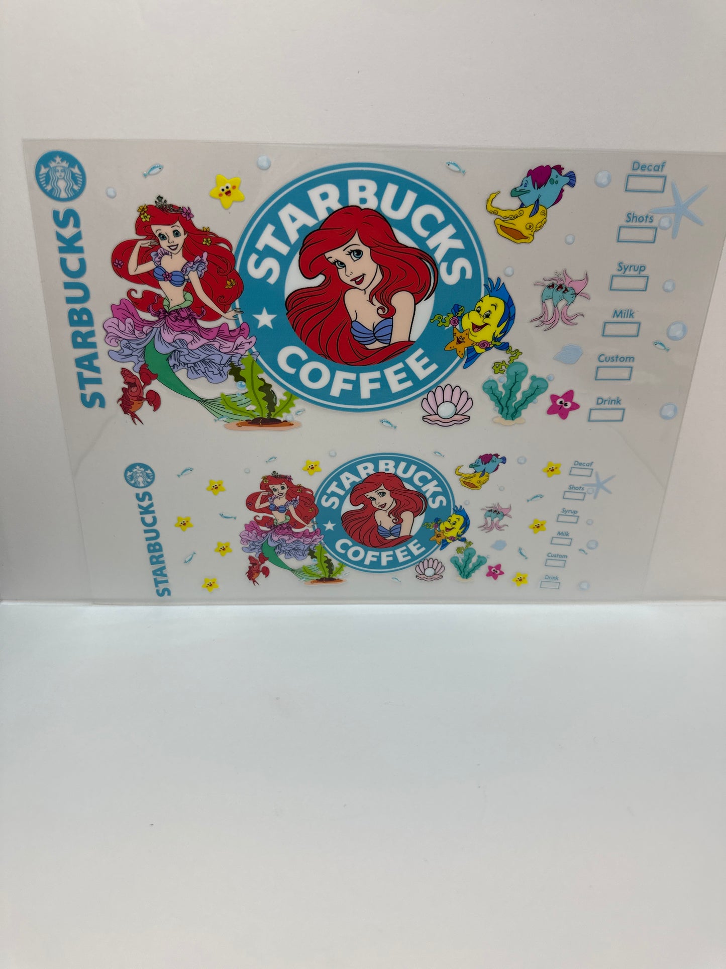 F792 Disney, Little mermaid Starbucks, 40 ounce wrap
