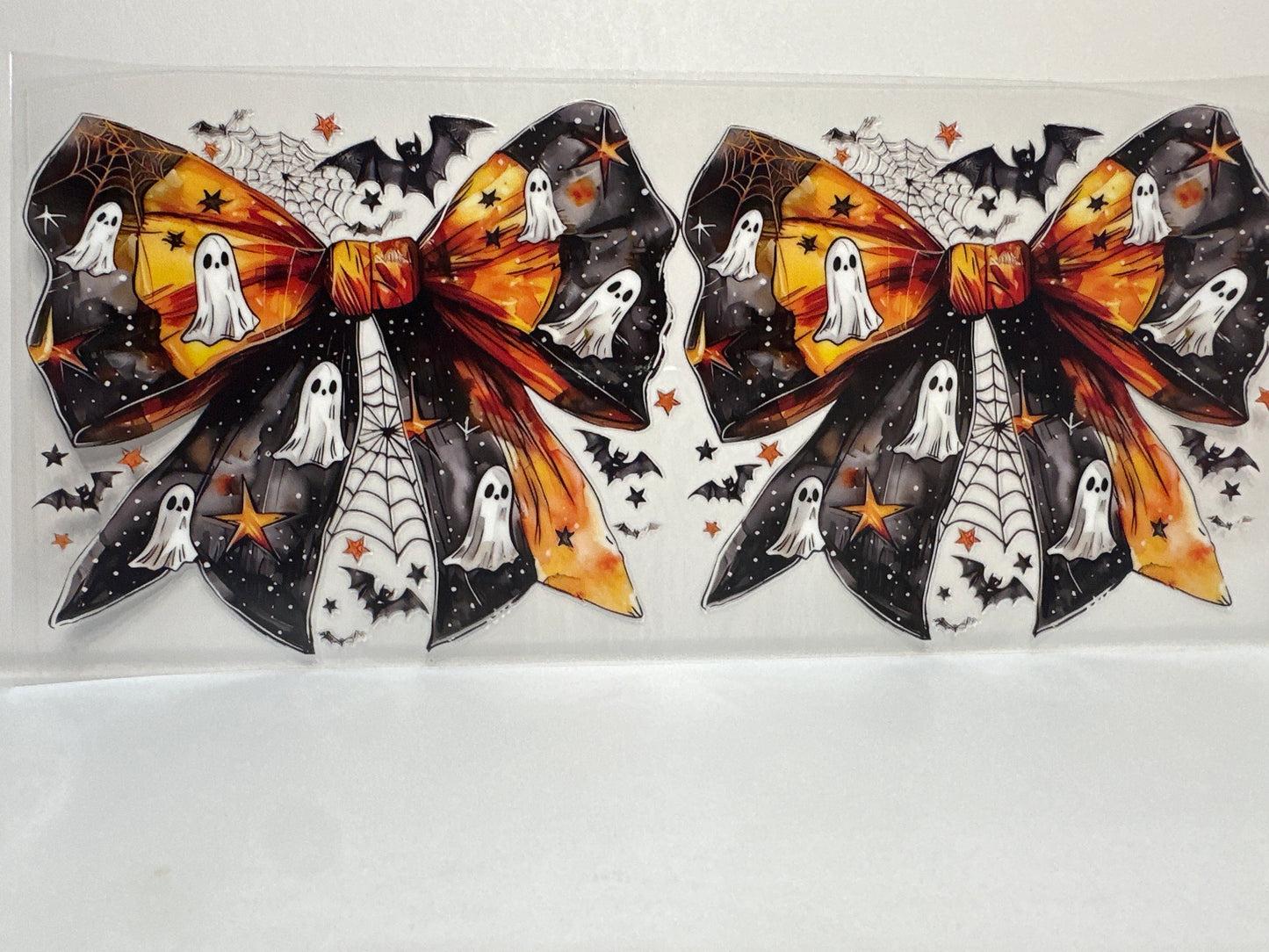 F144 Halloween bow with ghost and bats
