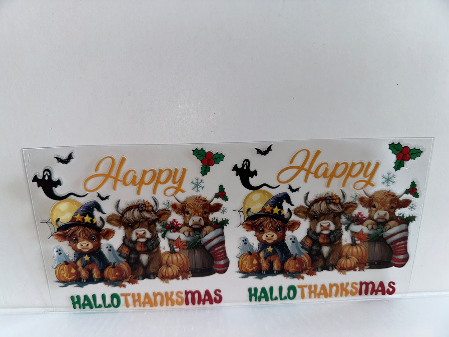 G1130 Cow happy HalloThanksmas Christmas