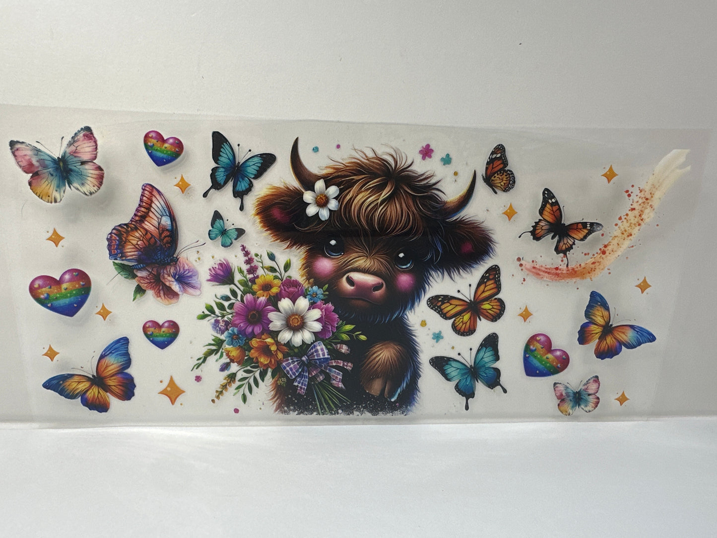 G490 cows with butterflies and flowers