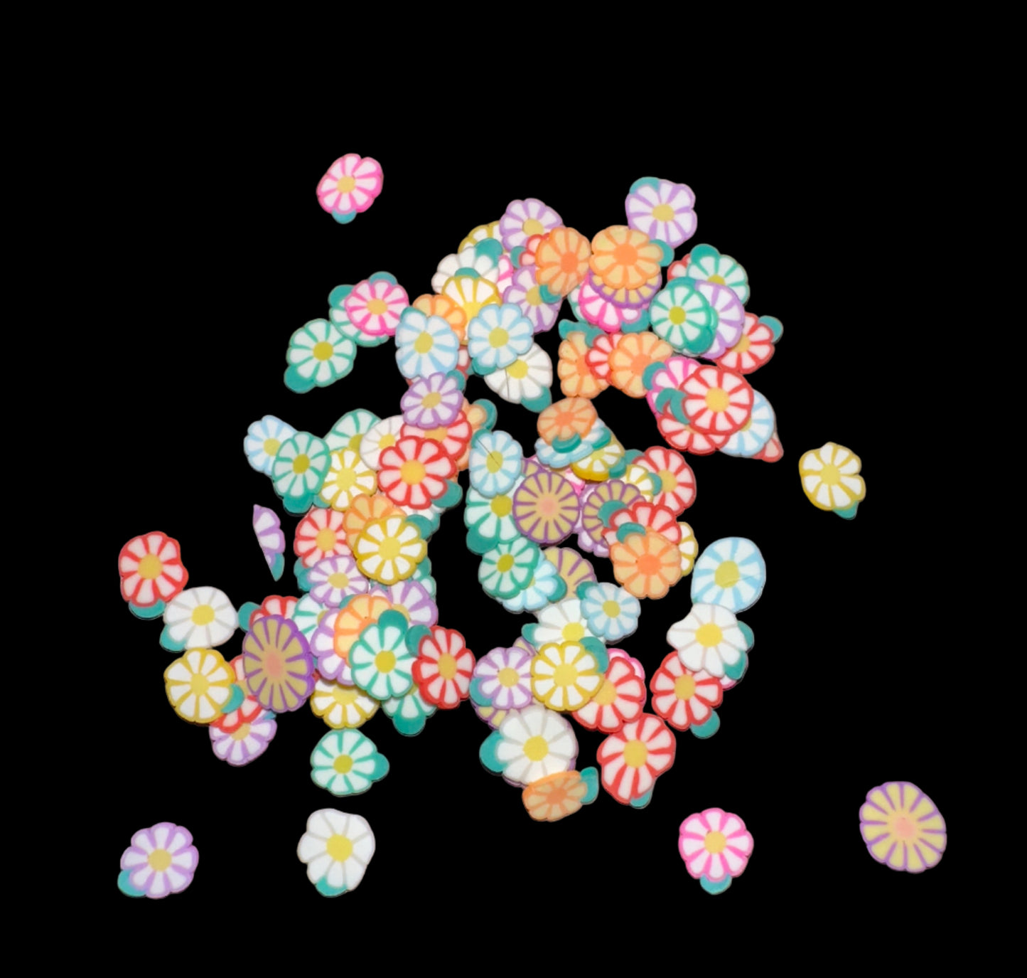 Multicolor Flowers Clay Pieces