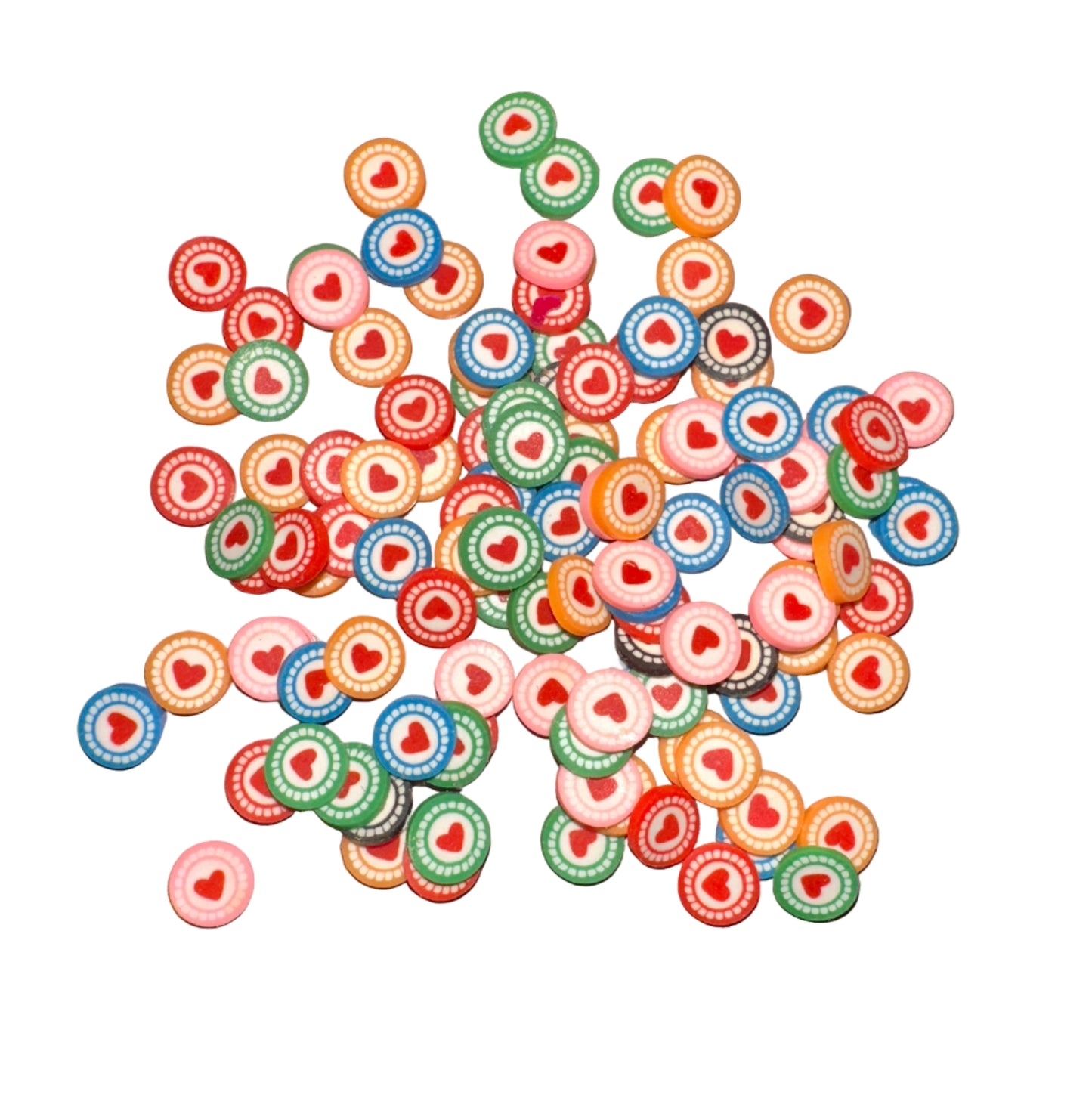 Multicolor Hearts Clay Pieces