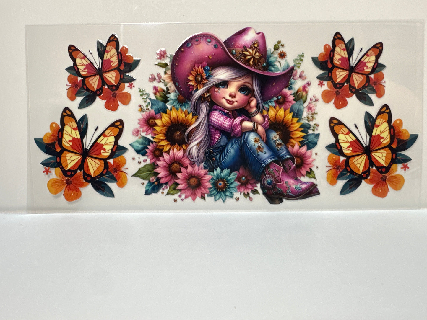 F420 western cowgirl with butterflies