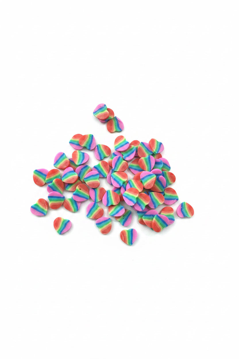 Rainbow Hearts Clay – Shaped Glitter 8g | Luxy Customs