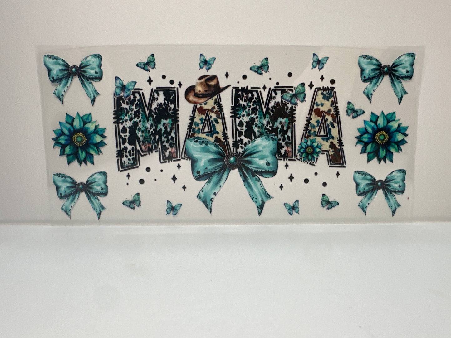 F844 teal Western mama