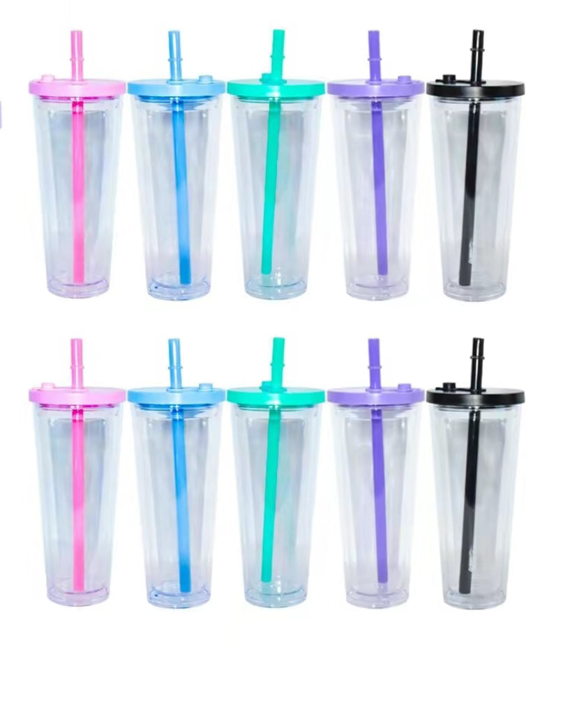 ❄️ 24oz Acrylic Snow Globe Tumbler