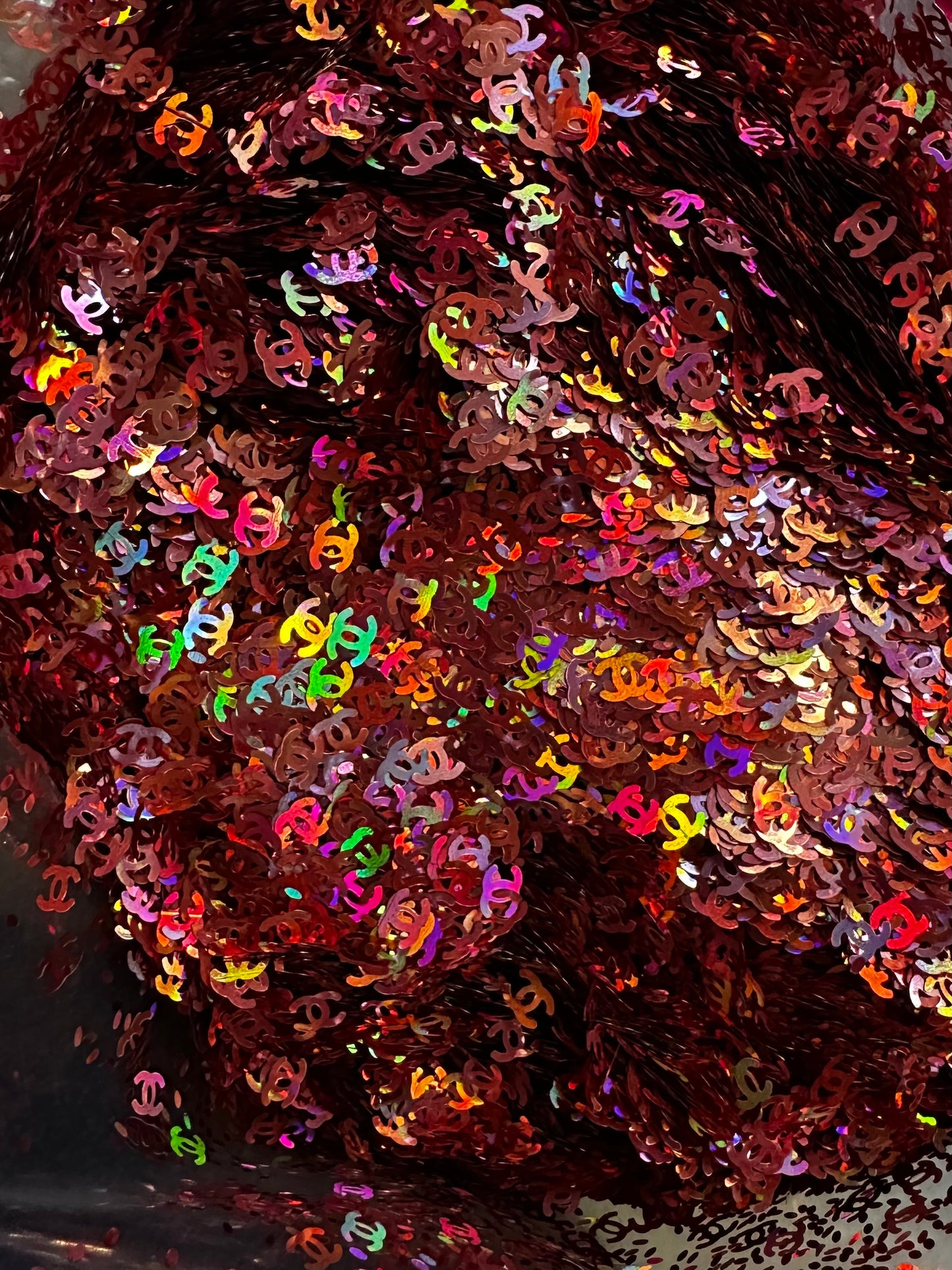 Designer Inspired CC Pink Holographic – Shaped Glitter 8g | Luxy Customs