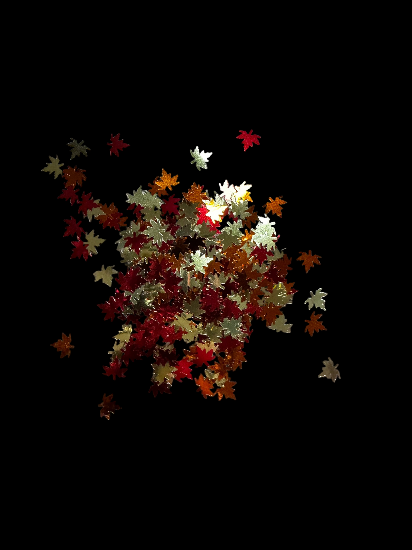 Multi-Colored Fall Leaves Shaped Glitter