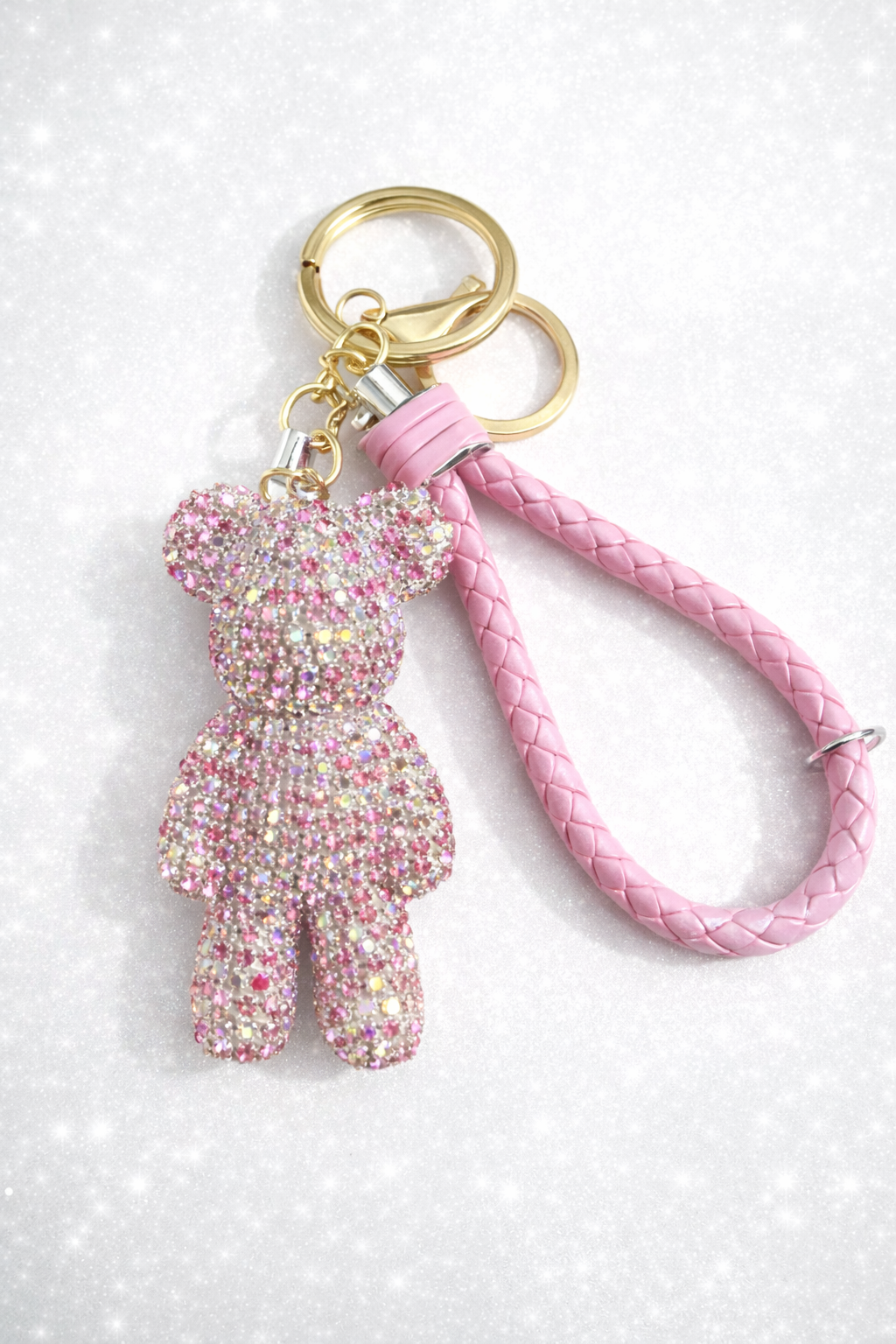 Rhinestone Bear Keychain