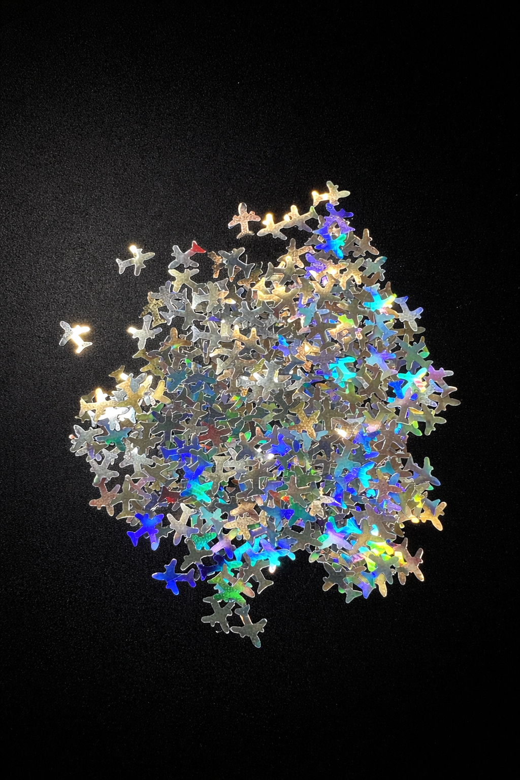 Silver Holographic Airplanes – Shaped Glitter 8g | Luxy Customs