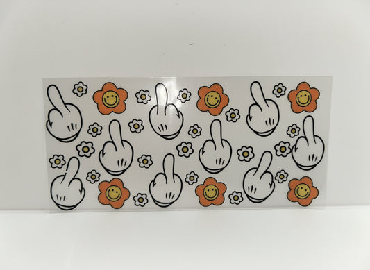 H354 Rude fingers with flowers