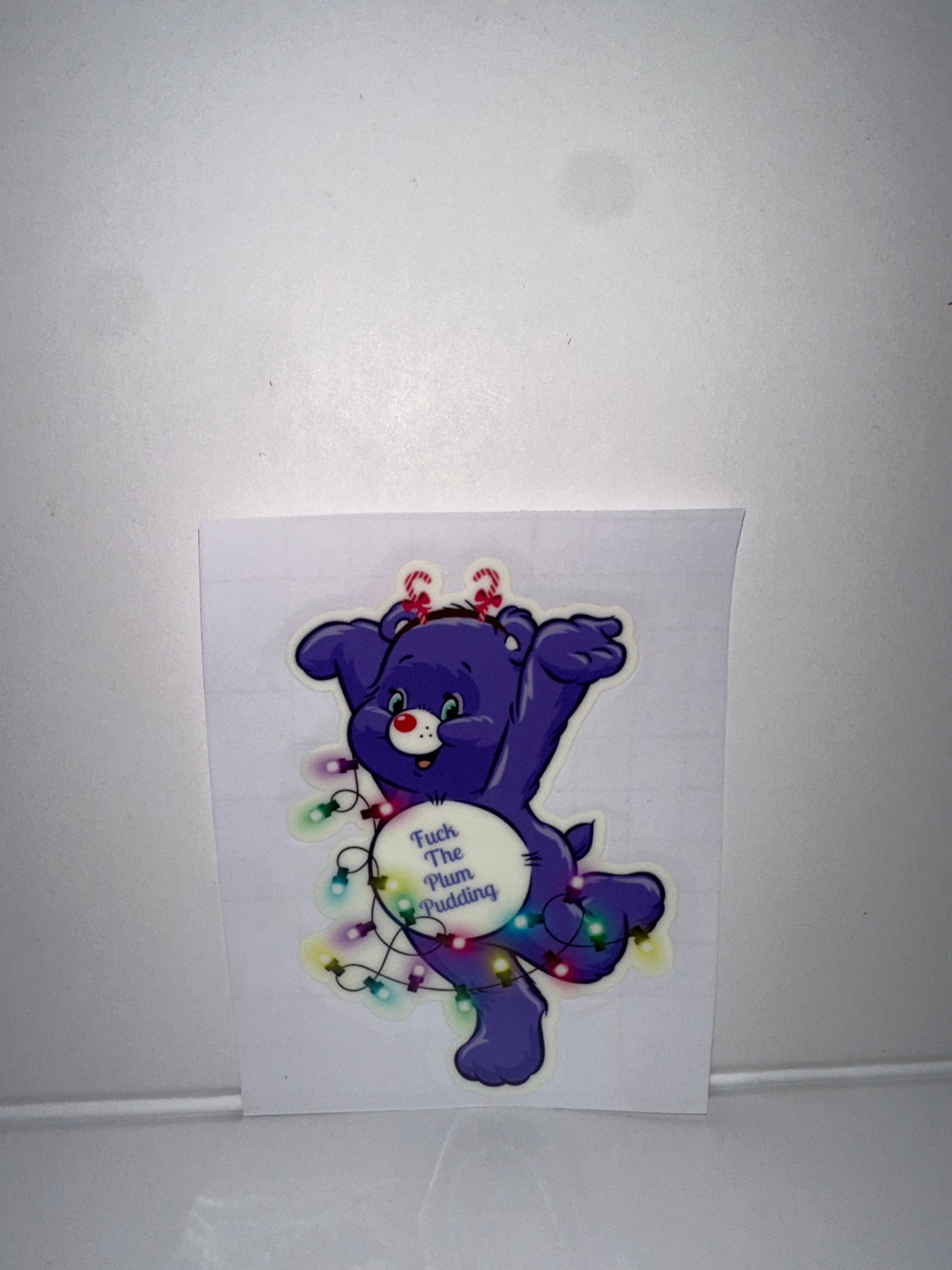 G1137 fuck the plum pudding, swear, bear glow in the dark Christmas