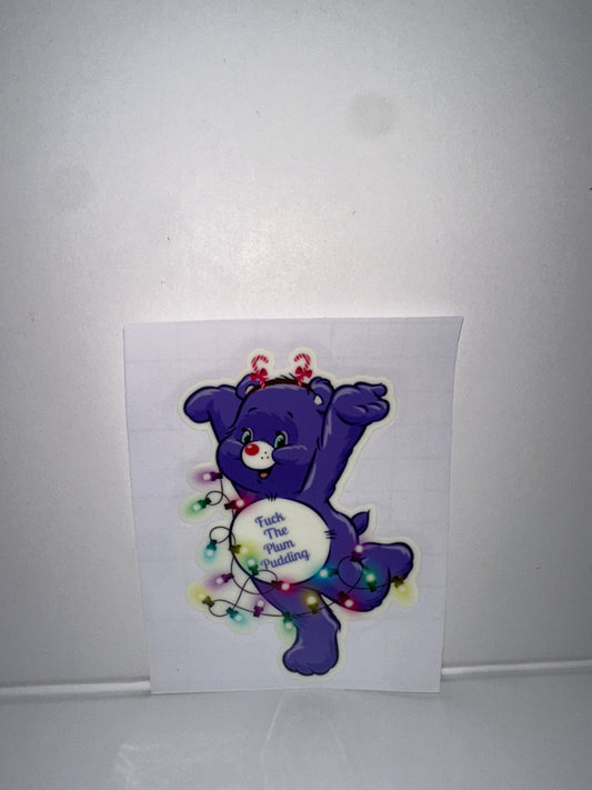 G1137 fuck the plum pudding, swear, bear glow in the dark Christmas