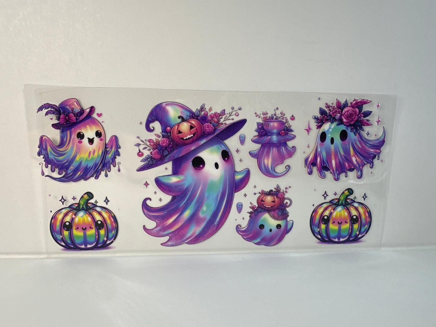 G128 colorful ghost and pumpkin Halloween