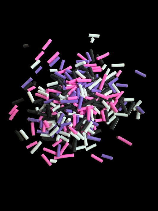 Purple Pink Black White Sprinkles Clay Pieces