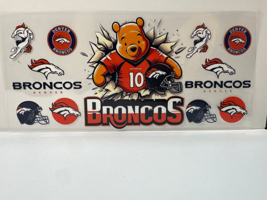 F497 NFL football Broncos Winnie the Pooh