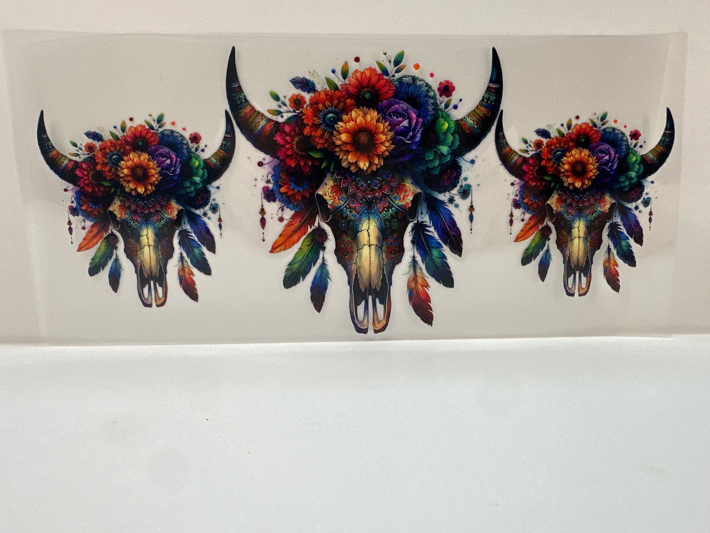 F924 western skulls with flowers