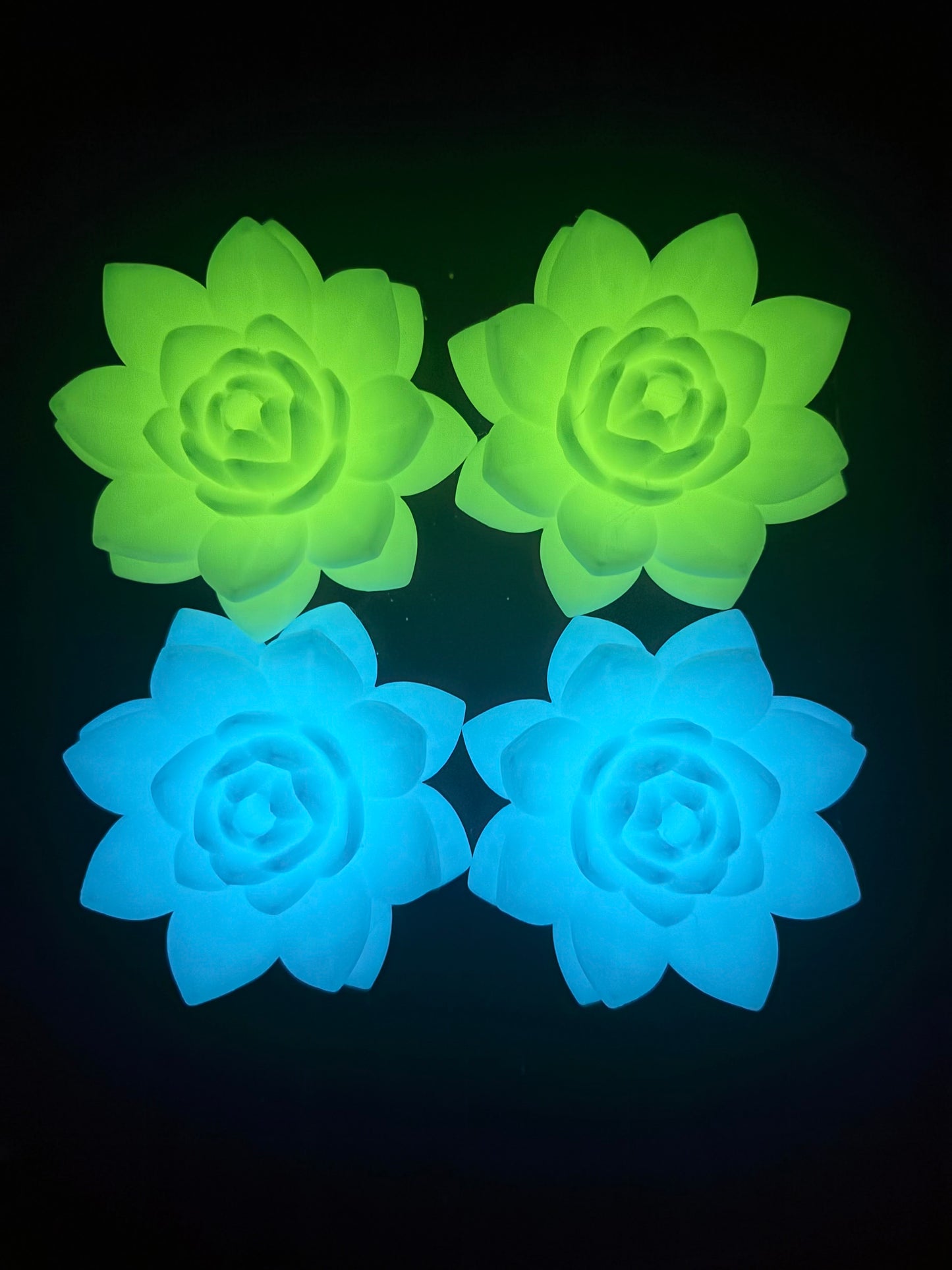 Glow in the Dark Lotus Flower Cup Topper – Blue or Green