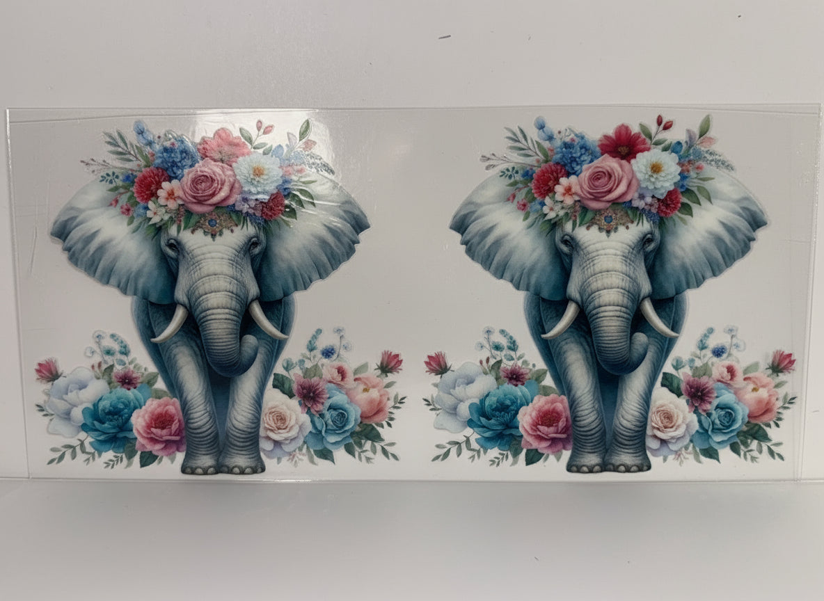 H595 elephant with flowers