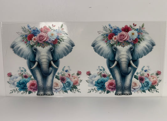 H595 elephant with flowers
