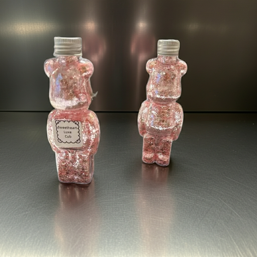 2 oz pink gold chunky glitter used on snow globe cups