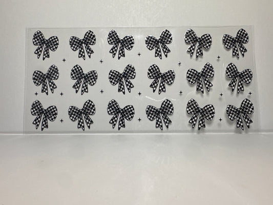 E341 black & white checkered bows
