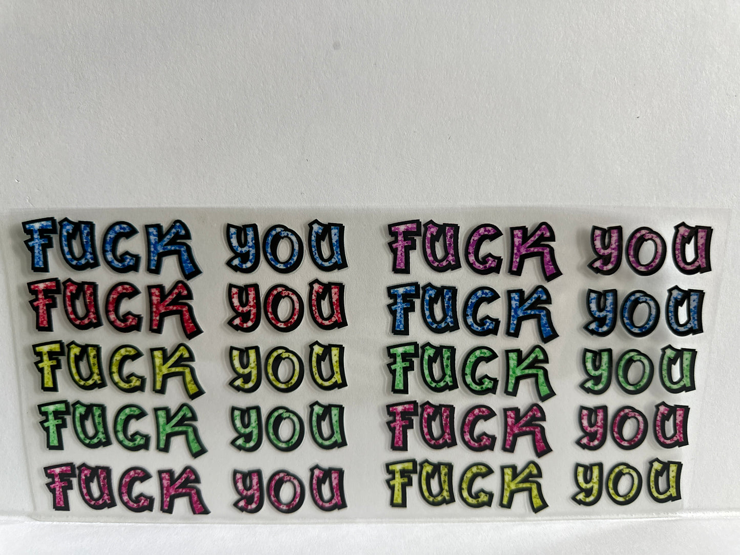 H72 fuck you multi colored sassy