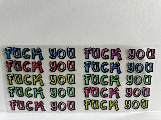 H72 fuck you multi colored sassy