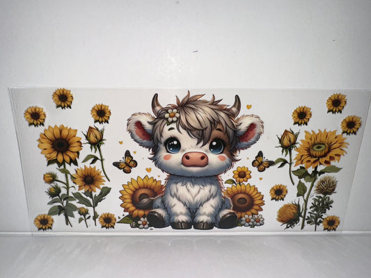 H450 Cow with sunflowers and butterflies